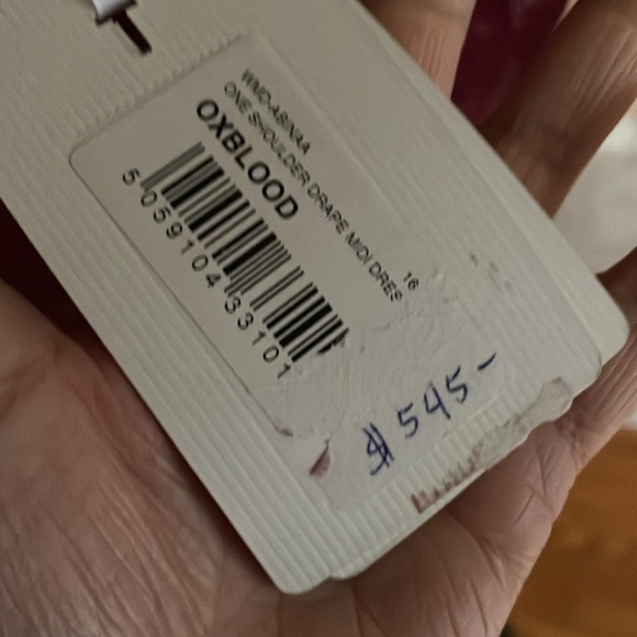 NWT TED BAKER ABINNA METALLIC ONE SHOULDER COCKTAIL DRESS SZ US 12 OR TED SZ 5 - Picture 5 of 6